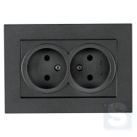 Розетка двойная без заземления 16A/220V Arvia Electric KAREN Дымчатый (20 04 2000 908)